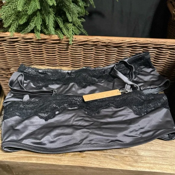 SKIMS Black Satin Bikini Set - Picture 2 of 12